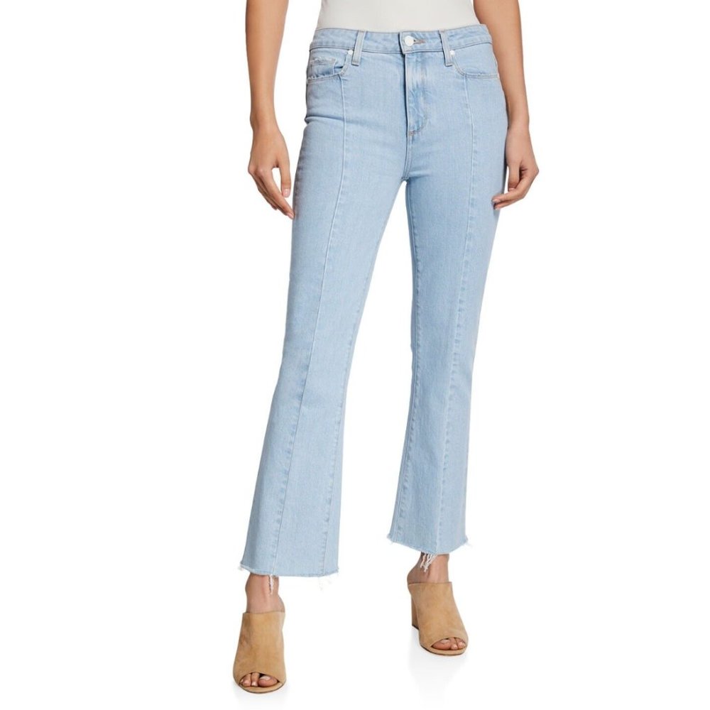 PAIGE Colette Crop Flare with front seam, uneven raw hem
